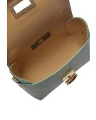 Schultertasche aus mintfarbenem Leder in Violett - 13x19x9 cm