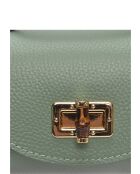 Schultertasche aus mintfarbenem Leder in Violett - 13x19x9 cm