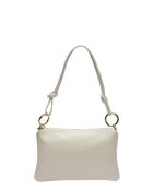 Sac bandoulière en cuir Laurine beige - 16x25cm