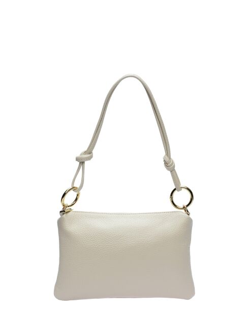 Sac bandoulière en cuir Laurine beige - 16x25cm