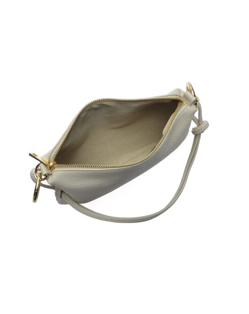 Sac bandoulière en cuir Laurine beige - 16x25cm