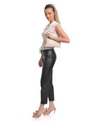 Sac bandoulière en cuir Laurine beige - 16x25cm