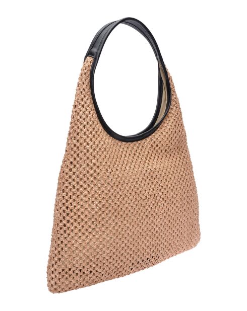 Sac bandoulière en cuir Ilona beige - 28x37cm