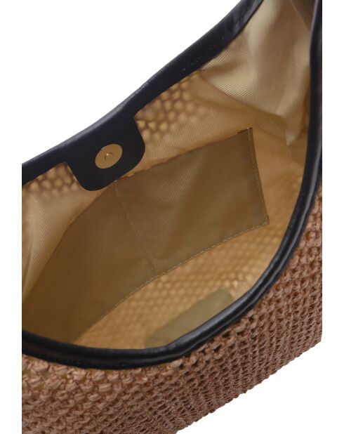 Sac bandoulière en cuir Ilona beige - 28x37cm