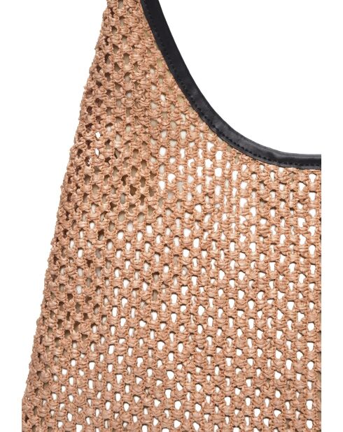 Sac bandoulière en cuir Ilona beige - 28x37cm