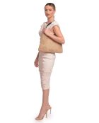 Sac bandoulière en cuir Ilona beige - 28x37cm
