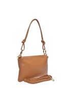Bandolera Maëlle de piel coñac - 16x25 cm