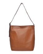 Bandolera Aya de piel coñac - 34x28x12,5 cm