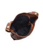 Bandolera Aya de piel coñac - 34x28x12,5 cm