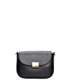 Giovanna zwarte leren schoudertas - 12,5x18x7 cm