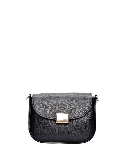 Sac bandoulière en cuir Giovanna noir - 12.5x18x7 cm