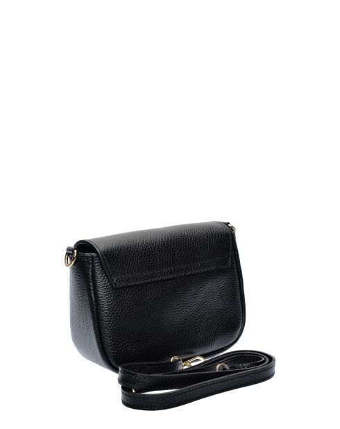 Sac bandoulière en cuir Giovanna noir - 12.5x18x7 cm