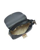 Giovanna zwarte leren schoudertas - 12,5x18x7 cm