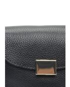 Giovanna zwarte leren schoudertas - 12,5x18x7 cm