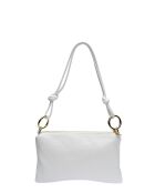 Bandolera de piel Mélina blanca - 16x25cm