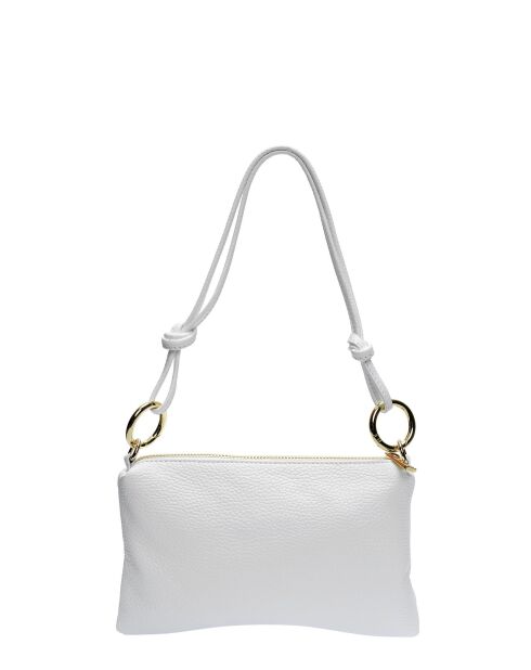Bandolera de piel Mélina blanca - 16x25cm