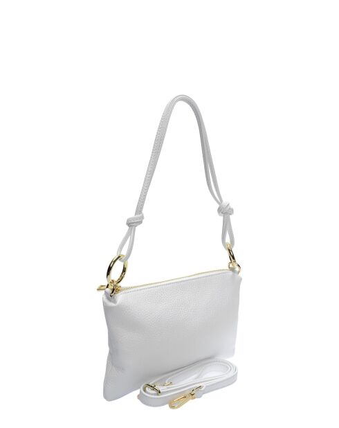 Bandolera de piel Mélina blanca - 16x25cm