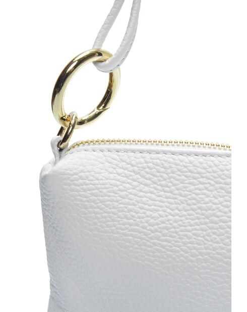 Bandolera de piel Mélina blanca - 16x25cm