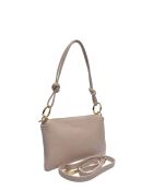 Schultertasche Elina aus puderfarbenem Leder - 16x25cm