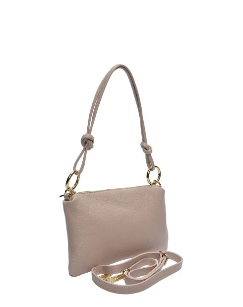 Elina poederleren schoudertas - 16x25cm