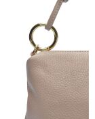 Schultertasche Elina aus puderfarbenem Leder - 16x25cm