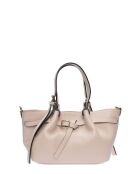 Bolso Gabriella de piel beige - 20x34x8 cm