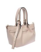 Bolso Gabriella de piel beige - 20x34x8 cm