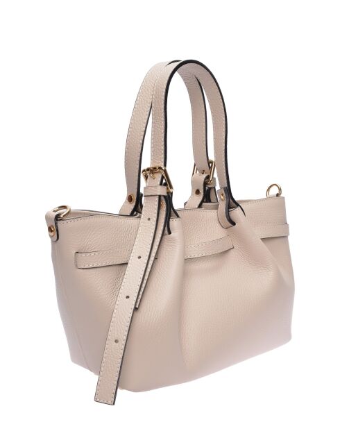 Bolso Gabriella de piel beige - 20x34x8 cm