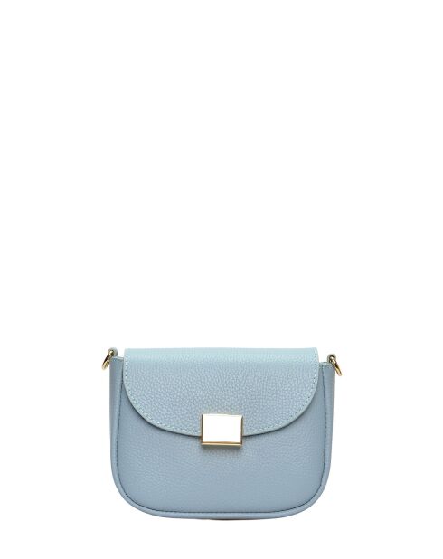 Bandolera Vittoria de piel celeste - 12,5x18x7 cm
