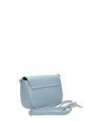 Bandolera Vittoria de piel celeste - 12,5x18x7 cm