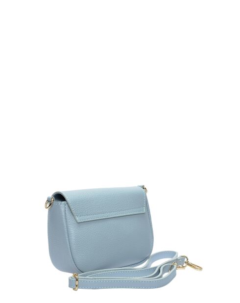 Bandolera Vittoria de piel celeste - 12,5x18x7 cm