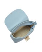 Bandolera Vittoria de piel celeste - 12,5x18x7 cm