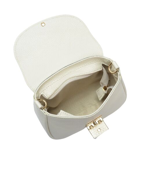 Schultertasche Ottavia aus beigem Leder - 12,5x18x7 cm