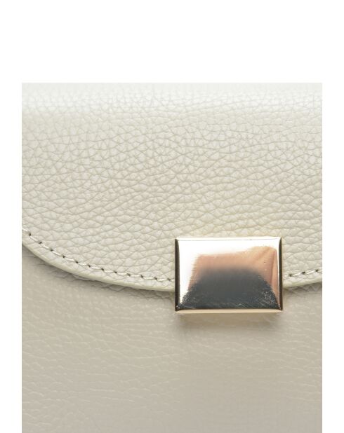 Schultertasche Ottavia aus beigem Leder - 12,5x18x7 cm