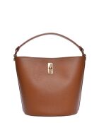 Bolso Serena de piel coñac - 23x22,5x15 cm