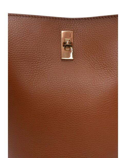 Bolso Serena de piel coñac - 23x22,5x15 cm