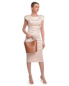 Bolso Serena de piel coñac - 23x22,5x15 cm