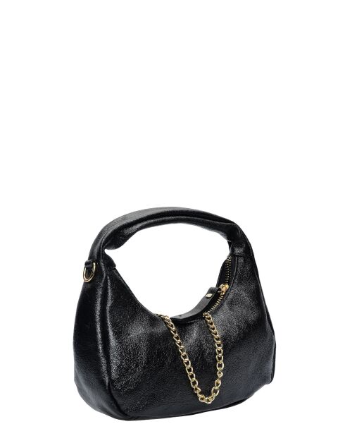 Hobo schoudertas in zwart Flavie leer - 10x20,5x6 cm