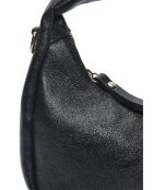 Hobo schoudertas in zwart Flavie leer - 10x20,5x6 cm