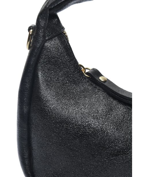 Hobo schoudertas in zwart Flavie leer - 10x20,5x6 cm