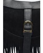 Bandolera Henrietta de piel negra - 16x25,5 cm