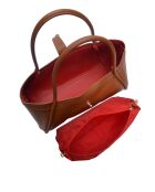 Bandolera Mia de piel coñac - 23x37,5x14 cm