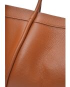 Bandolera Mia de piel coñac - 23x37,5x14 cm