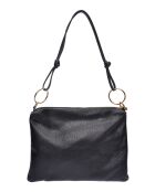 Sac bandoulière en cuir Sabrina noir - 25.5x35cm