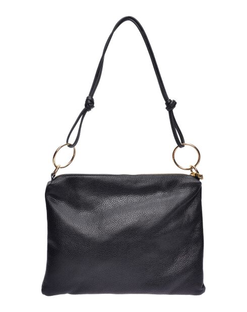 Sac bandoulière en cuir Sabrina noir - 25.5x35cm
