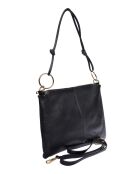 Sac bandoulière en cuir Sabrina noir - 25.5x35cm