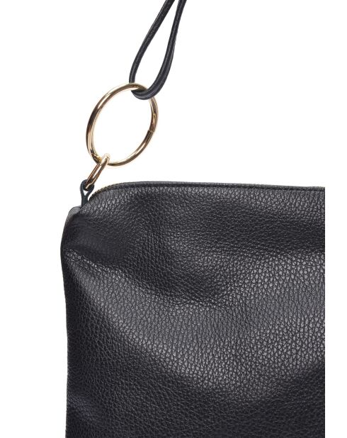 Sac bandoulière en cuir Sabrina noir - 25.5x35cm