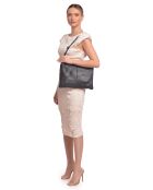 Sac bandoulière en cuir Sabrina noir - 25.5x35cm