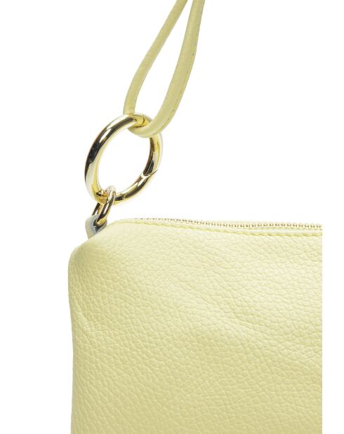 Borsa a tracolla Célia in pelle gialla - 16x25cm