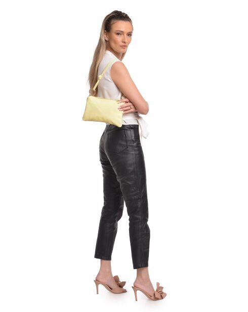 Borsa a tracolla Célia in pelle gialla - 16x25cm